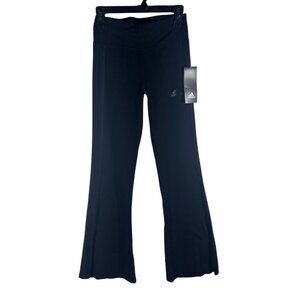 Adidas Black Flared Pants Girls S 7/8 Cotton & Spandex New With Tags